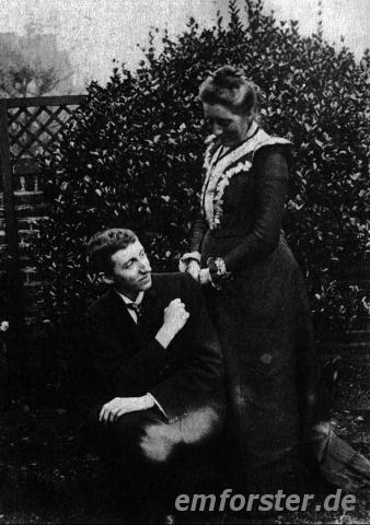 The photograph, taken 1902 (?), shows Forster together with his mother at Werter Road, Putney.Source: King's College, Cambridge. Ref. EMF/27/249